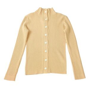 Sara Lanzi NWT Ribbed Merino Wool Cardigan M Made in Italy Minimalist